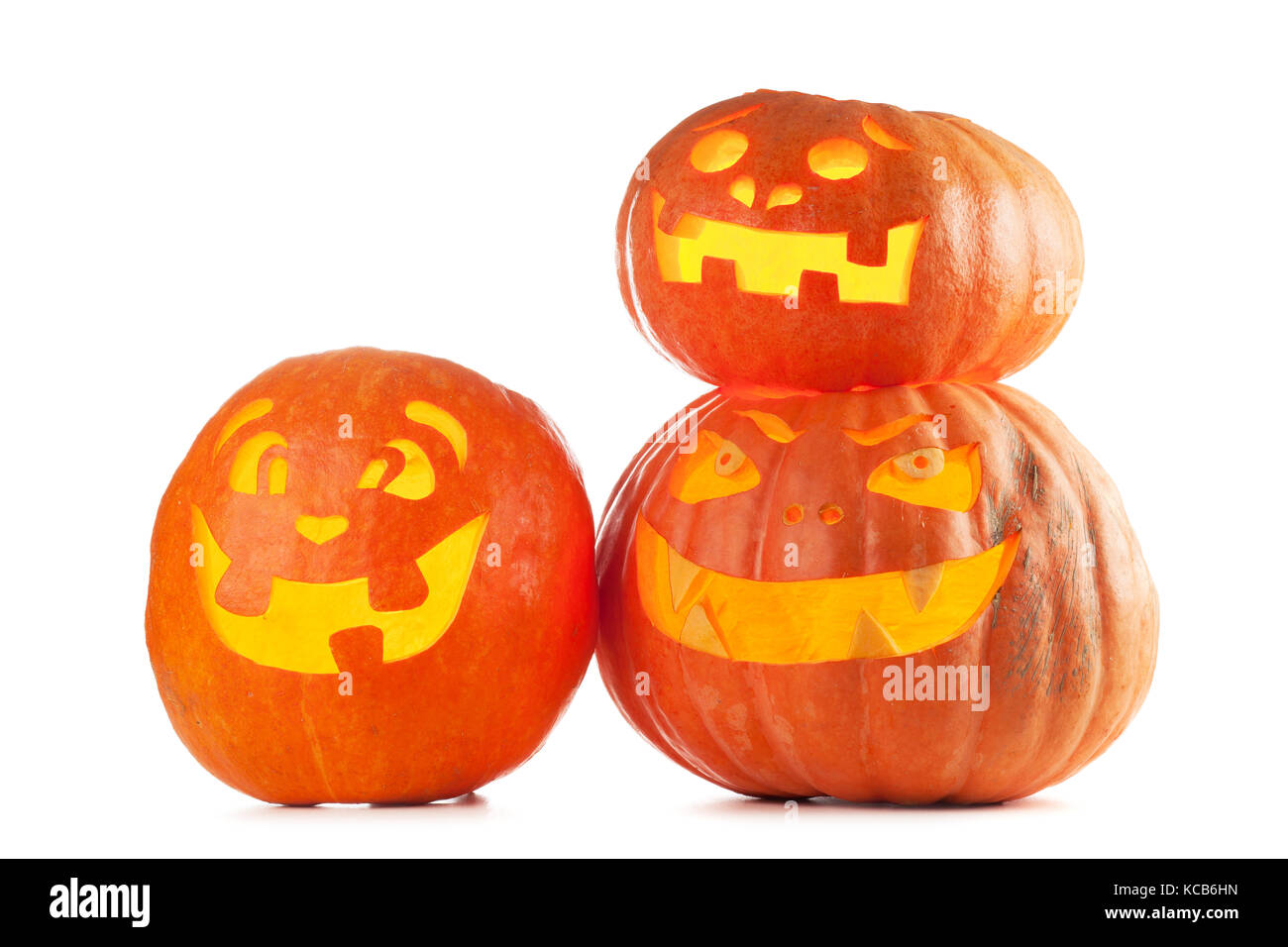 Halloween Jack O' Lantern pumpkins Stock Photo - Alamy