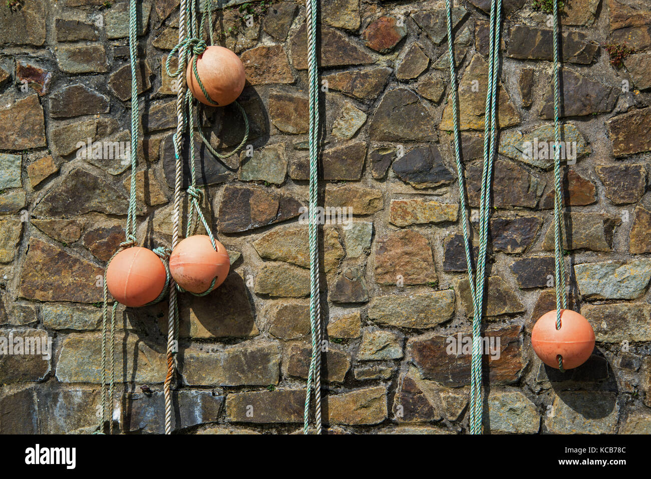 Solva harbour wall. Stock Photo