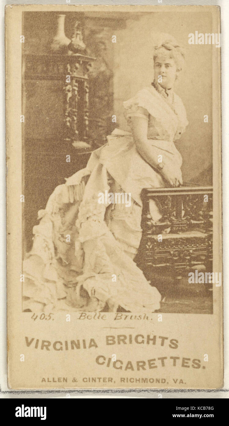 Card 405, Belle Brush, from the Actors and Actresses series (N45, Type 1) for Virginia Brights Cigarettes, ca. 1888 Stock Photo