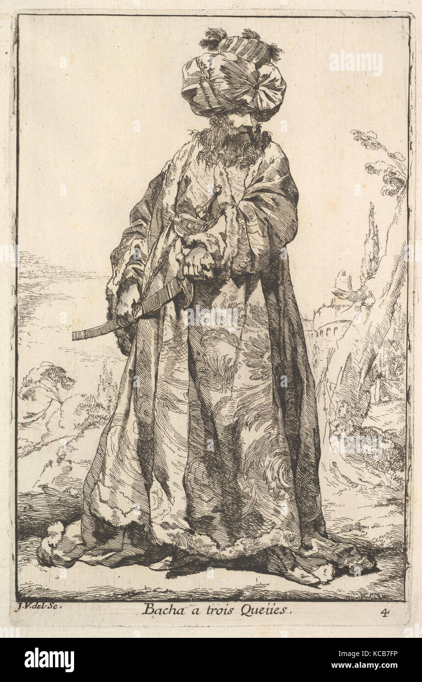 Pasha grasping a sword at his hip with both hands, from the series 'Caravan of the Sultan to Mecca' (Caravane du Sultan Stock Photo