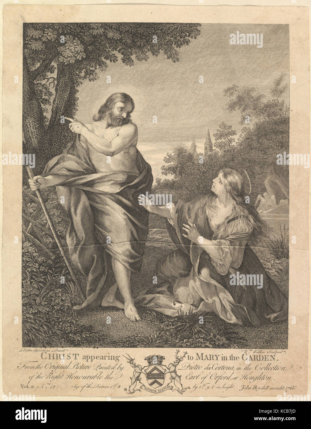 Christ Appearing to Mary in the Garden, After Pietro da Cortona, before 1766 Stock Photo