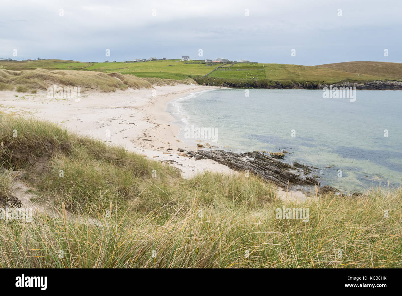 Shetland Islands beach - Breckon beach - Sands of Breckon, Yell, Shetland Islands, Scotland, UK Stock Photo