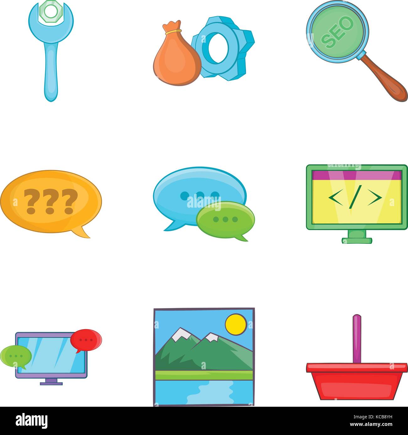 Programming icons set, cartoon style Stock Vector Image & Art - Alamy