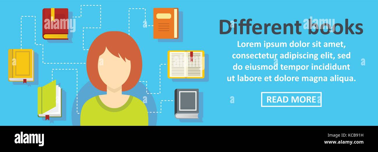 Different books banner horizontal concept Stock Vector Image & Art - Alamy