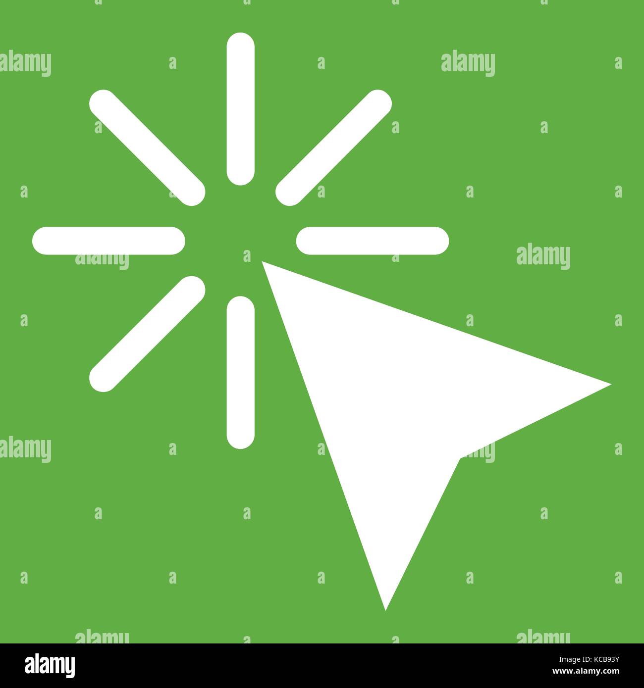 Click icon green Stock Vector