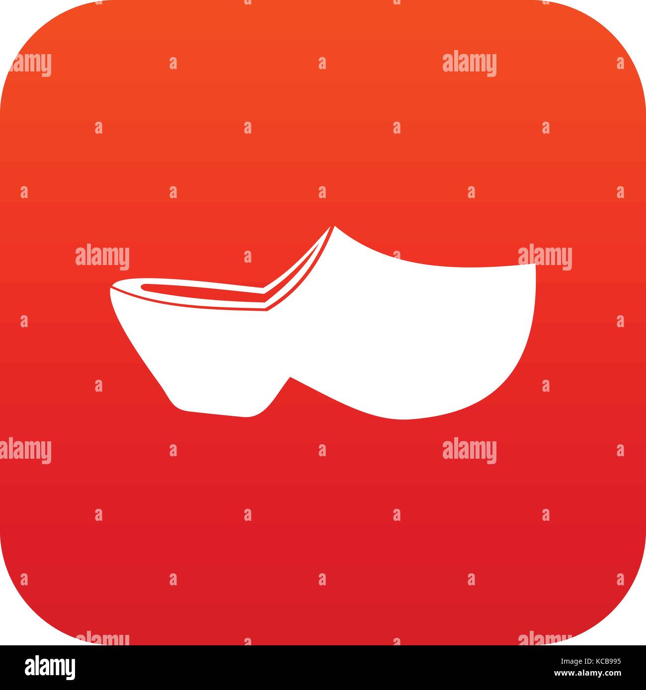 Clogs icon digital red Stock Vector