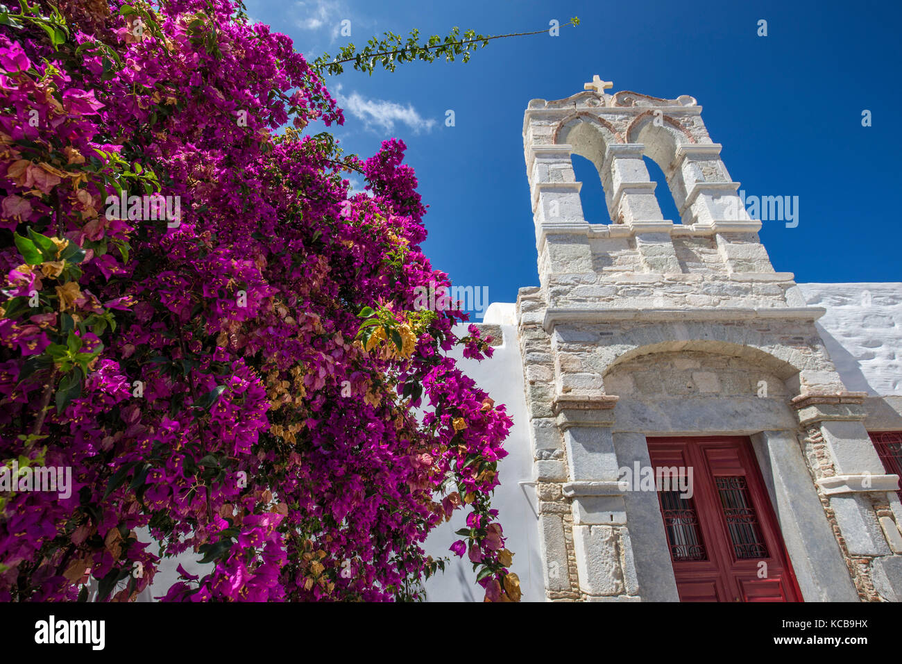 Church at Katapola Village Stock Photo