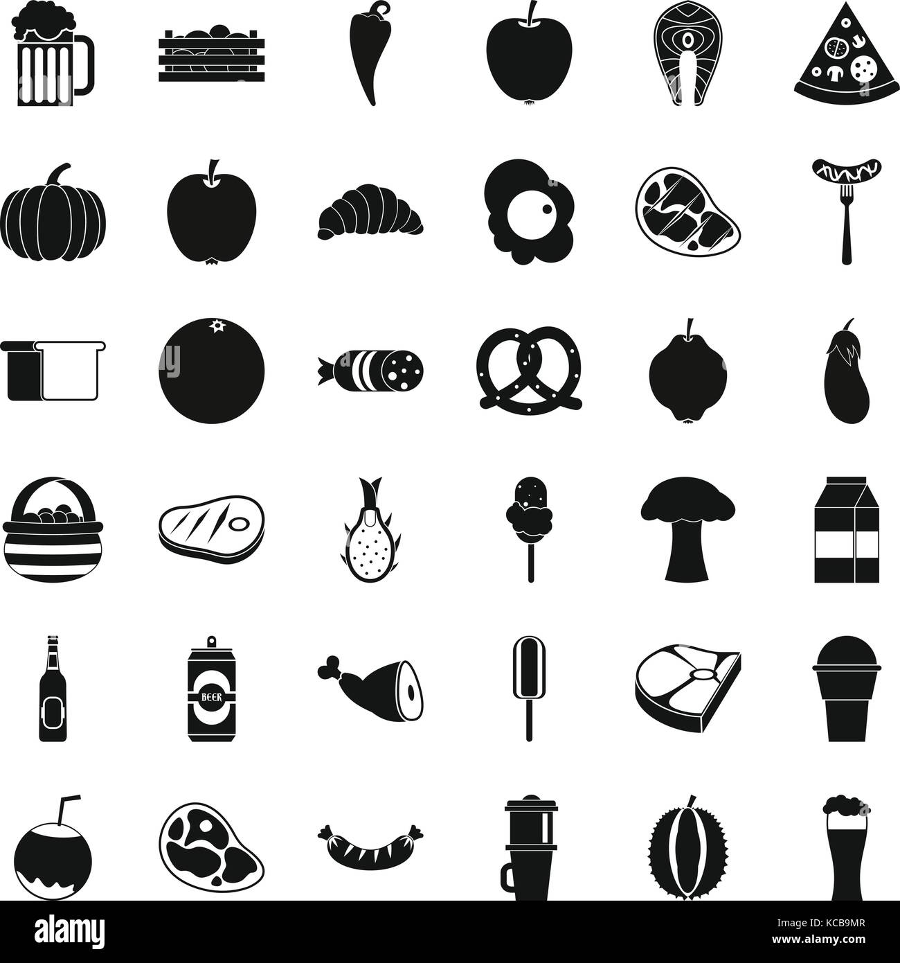 Breakfast icons set, simle style Stock Vector Image & Art - Alamy