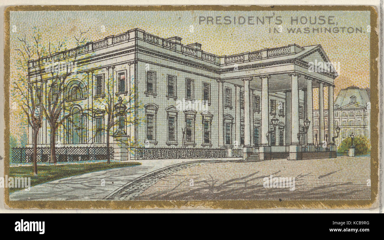 President's House in Washington, from the General Government and State Capitol Buildings series (N14) for Allen & Ginter Stock Photo