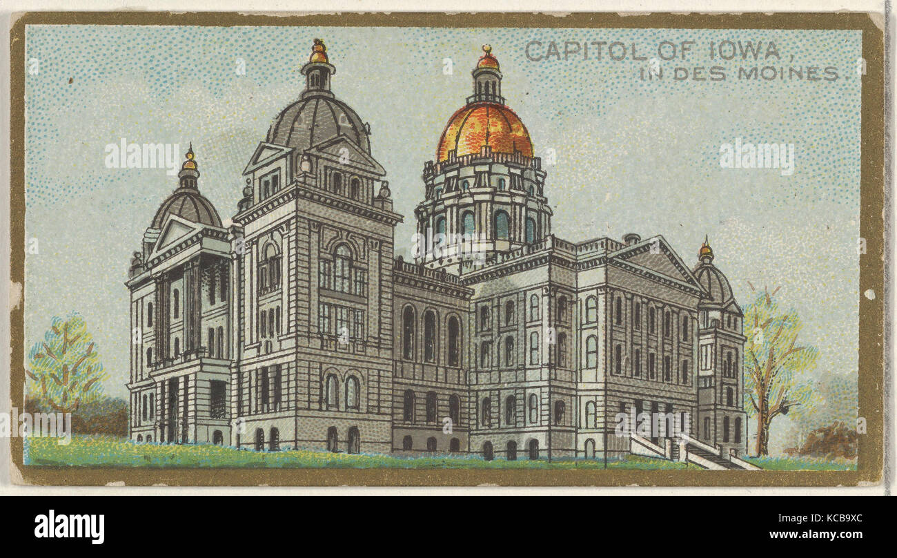 Capitol of Iowa in Des Moines, from the General Government and State Capitol Buildings series (N14) for Allen & Ginter Stock Photo