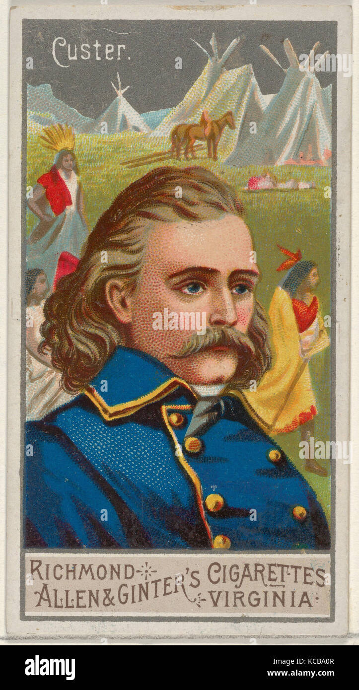 George Armstrong Custer, from the Great Generals series (N15) for Allen & Ginter Cigarettes Brands, 1888 Stock Photo