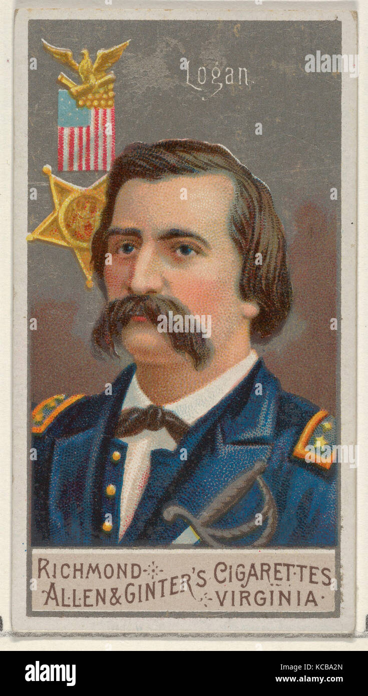 John Alexander Logan, from the Great Generals series (N15) for Allen & Ginter Cigarettes Brands, 1888 Stock Photo