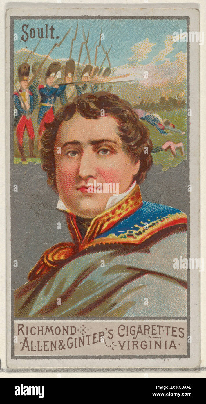 Nicolas Jean-de-Dieu Soult, from the Great Generals series (N15) for Allen & Ginter Cigarettes Brands, 1888 Stock Photo