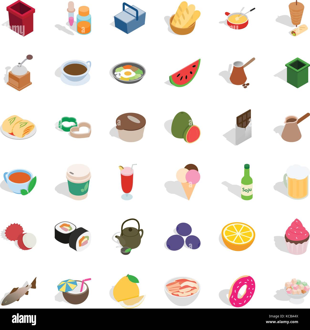 Delicatessen icons set, isometric style Stock Vector Image & Art - Alamy