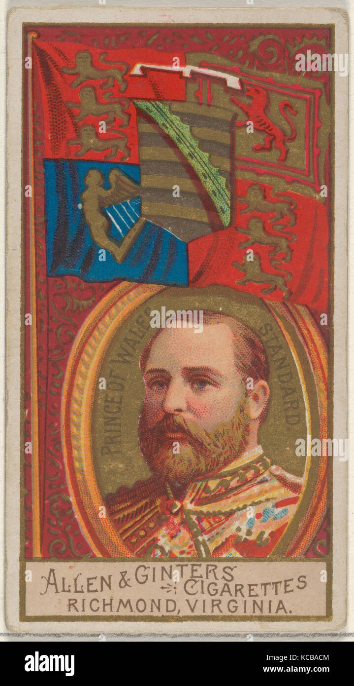 Prince of Wales Standard, from the Naval Flags series (N17) for Allen & Ginter Cigarettes Brands, ca. 1888 Stock Photo