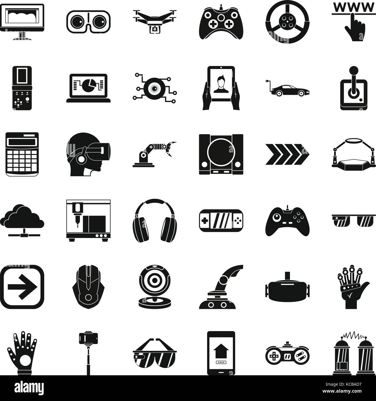Cyber icons set, simple style Stock Vector Image & Art - Alamy