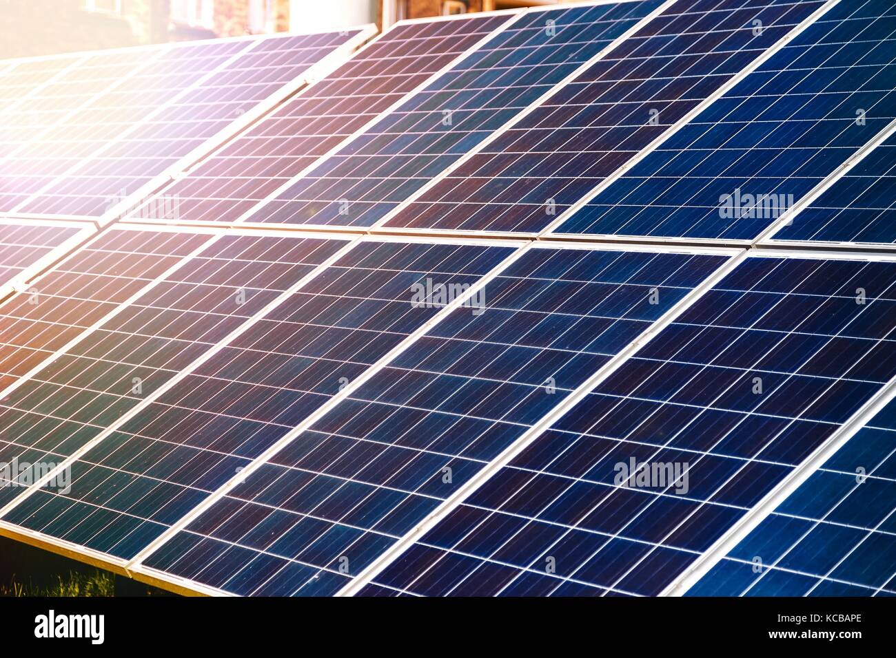 Energy efficient solar panels producing electricity mounted on the