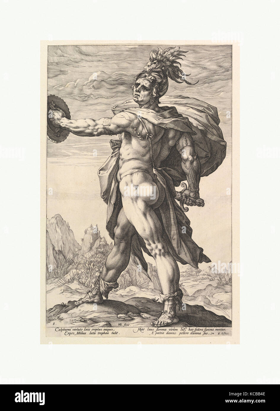 Calphurnius, from the series The Roman Heroes, Hendrick Goltzius, 1586 Stock Photo