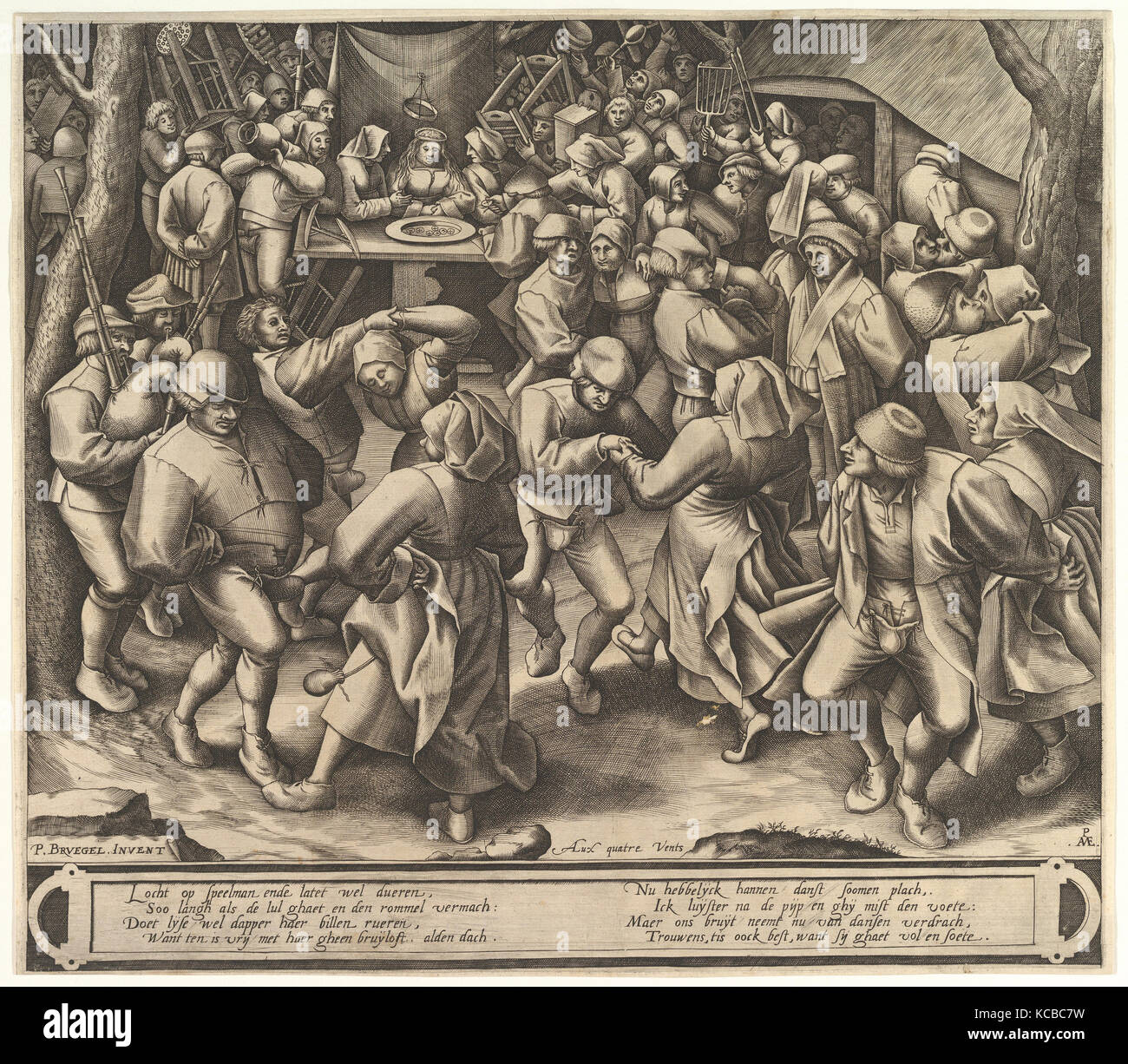 The Peasant Wedding Dance, Pieter van der Heyden, after 1570 Stock Photo