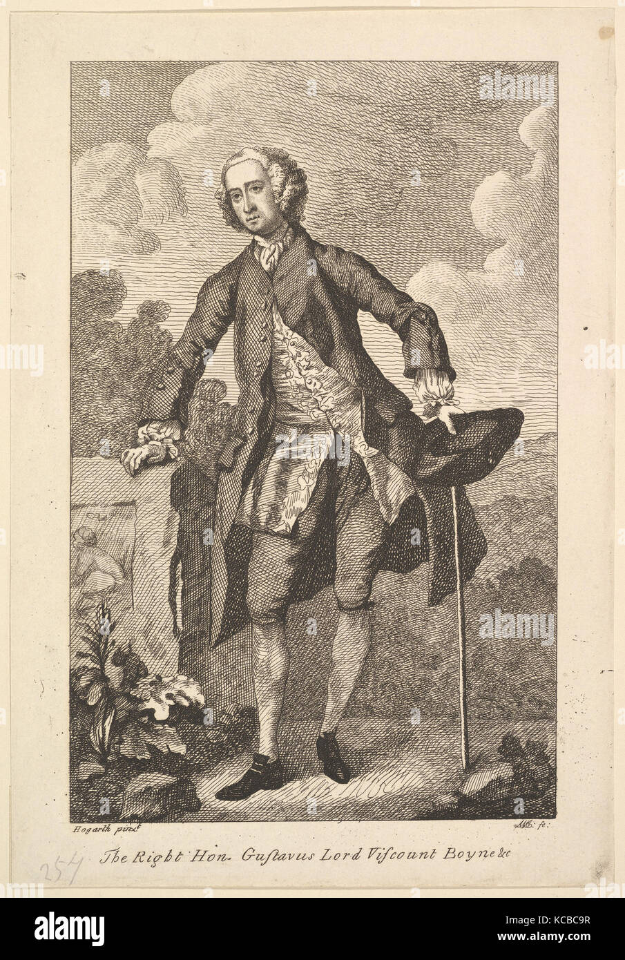 The Right Hon. Gustavus Lord Viscount Boyne &c., After William Hogarth, 1794 Stock Photo
