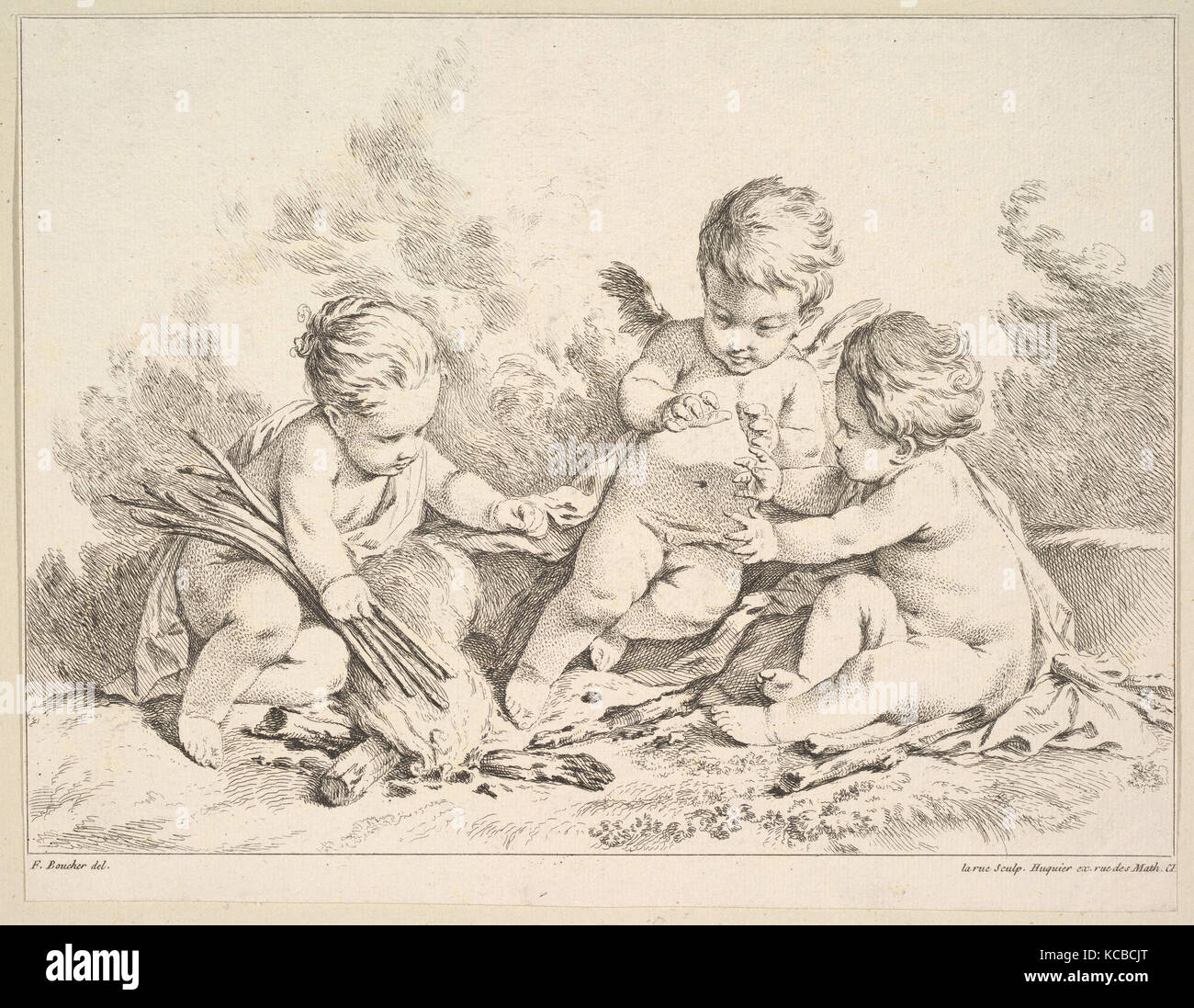 Fire, Etching, sheet: 7 15/16 x 10 1/4 in. (20.1 x 26 cm), Prints, Louis Félix de La Rue (French, Paris 1731–1765 Paris Stock Photo