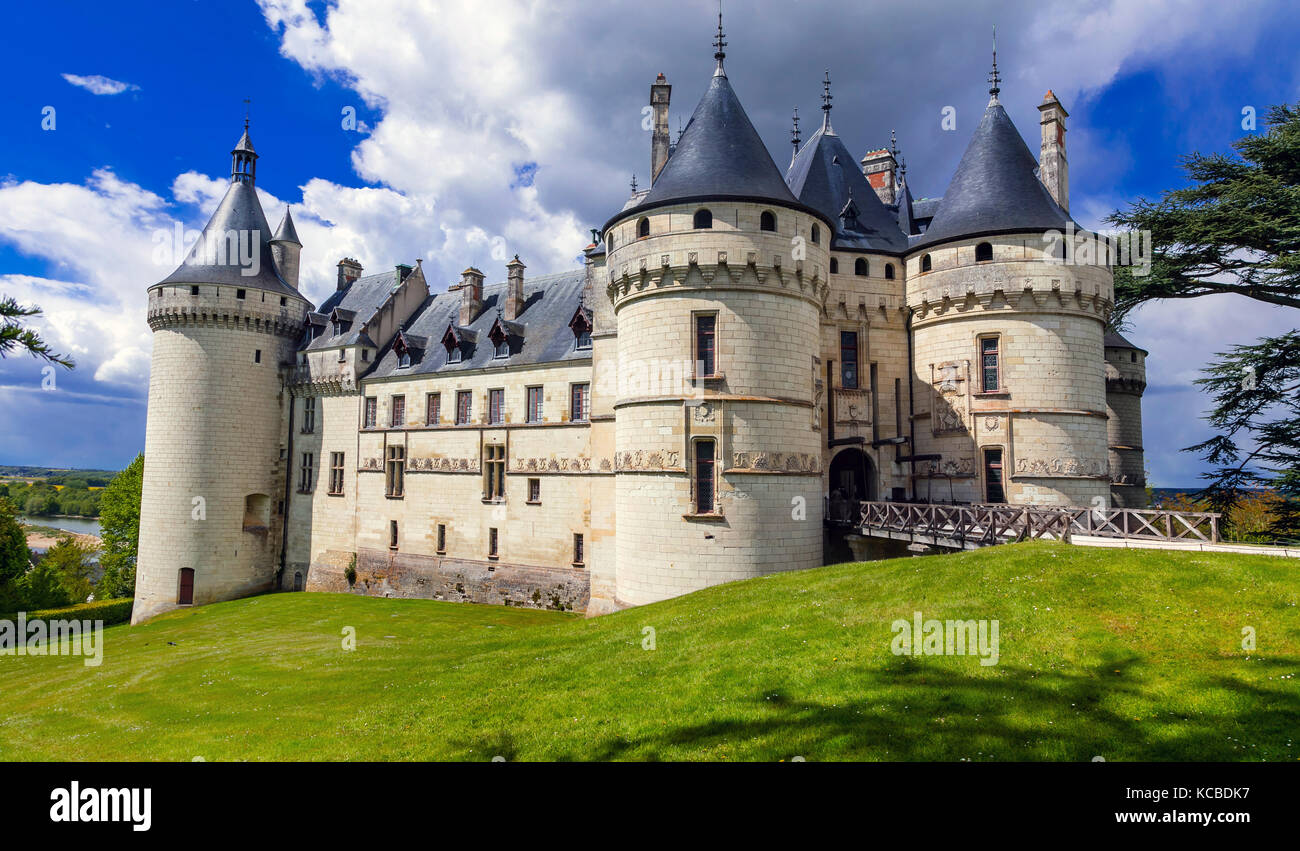 Beautiful Chaumont-sur-Loire Castle,Loire valley,France. Stock Photo