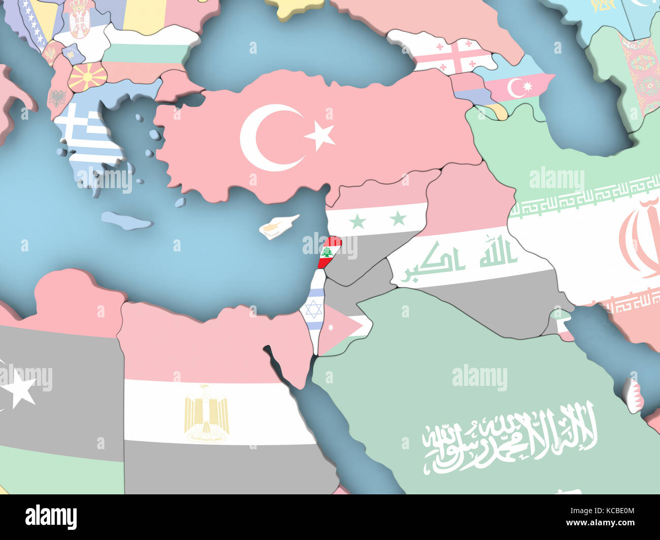 Yemen with embedded flag. 3D illustration Stock Photo - Alamy