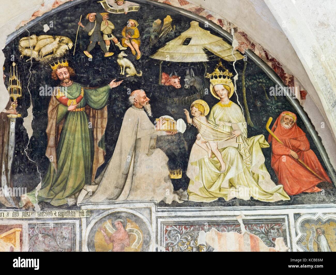 Bressanone (Brixen) Trentino Alto Adige (South Tyrol) Italy. Frescoes made XIV, XV century in