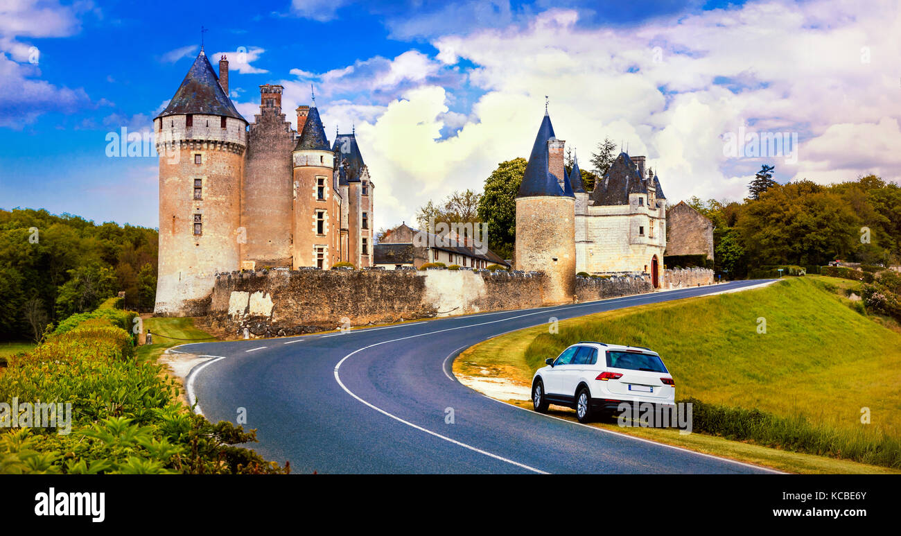 Beautiful Mountpoupon old castle,Loire valley,France. Stock Photo