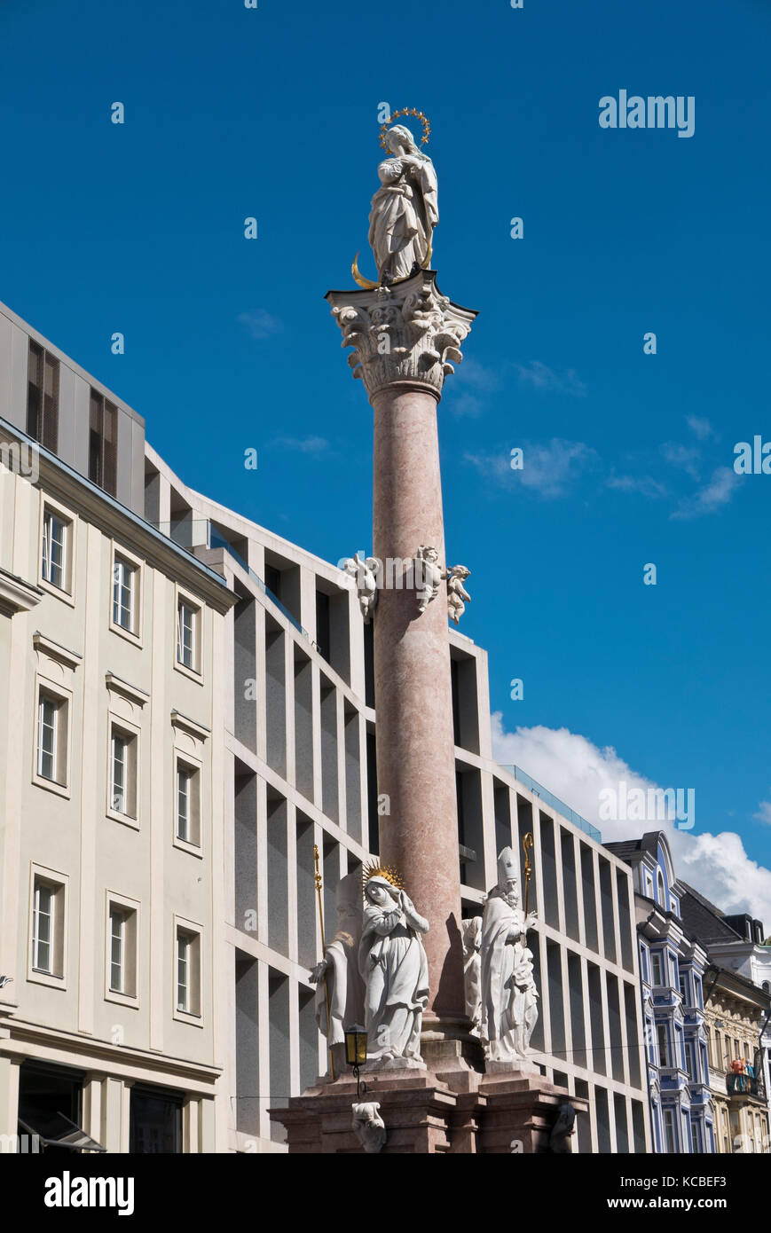 St Anna's column in the Old Town, Innsbruck, Austria Stock Photo