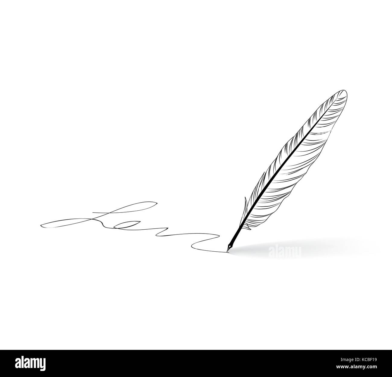 Feather Pen Icon Calligraphy Sign Stock Illustration - Download