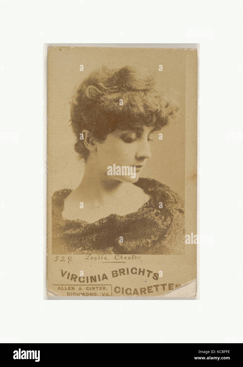 Card 529, Leslie Chester, from the Actors and Actresses series (N45, Type 6) for Virginia Brights Cigarettes, ca. 1888 Stock Photo