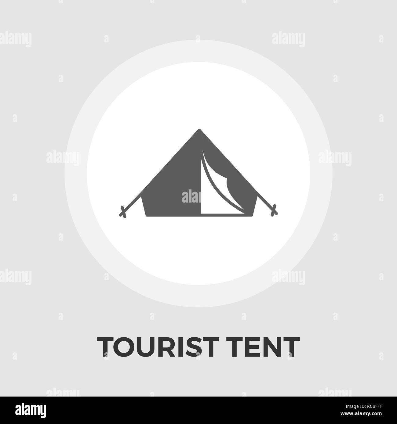 Tourist tent icon flat Black and White Stock Photos & Images - Alamy