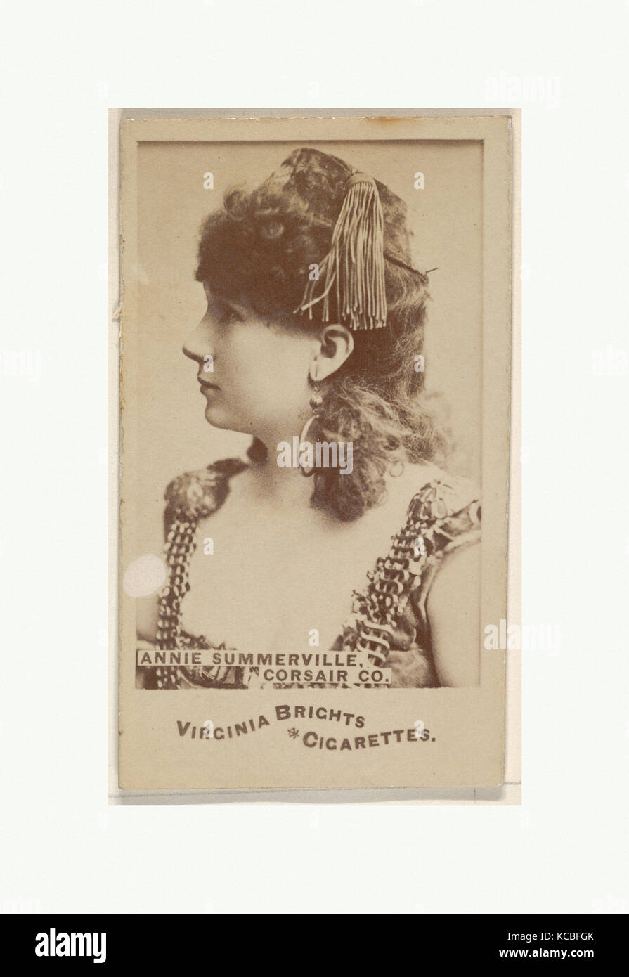 corsair cigarettes Annie Summerville, Corsair Co., from the Actors and Actresses series (N45,  Type 6) for Virginia Brights Cigarettes, ca. 1888 Stock Photo