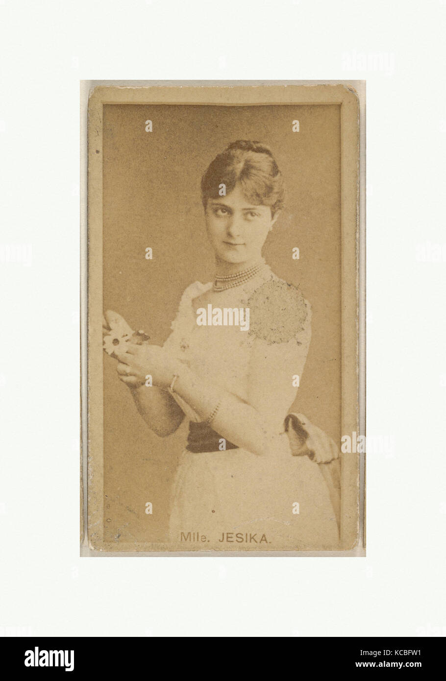 Mlle. Jesika, from the Actors and Actresses series (N45, Type 8) for Virginia Brights Cigarettes, ca. 1888 Stock Photo