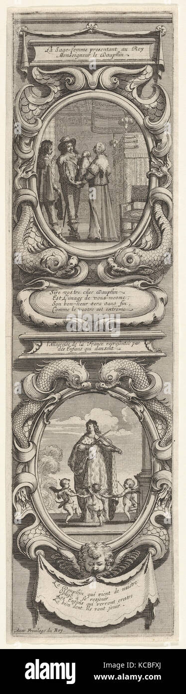 Allegories in Honor of the Birth of the Dauphin, Abraham Bosse, ca. 1638 Stock Photo