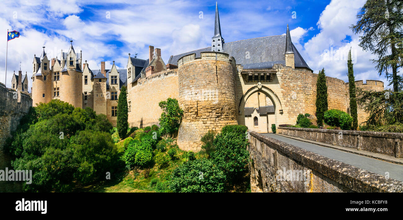 magnificent castle Montreuil-Bellay - Loire valley, France Stock Photo