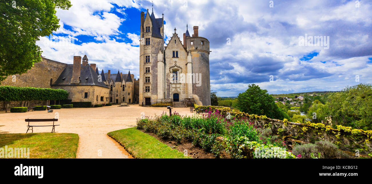 magnificent castle Montreuil-Bellay - Loire valley, France Stock Photo