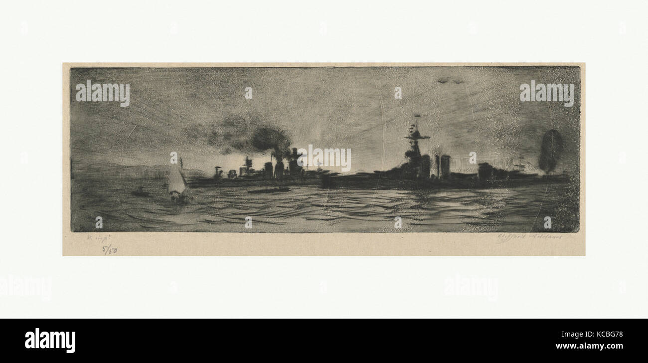 Warships at Scapa, Clifford Addams, early 20th century Stock Photo