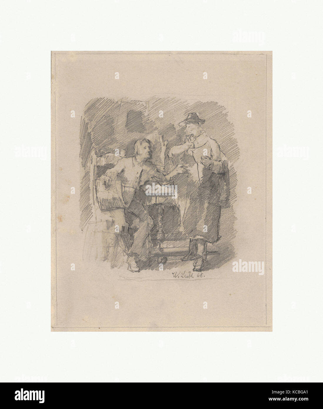 The Critic; verso: Study for The Critic, Wilhelm Maria Hubertus Leibl, 1868 Stock Photo