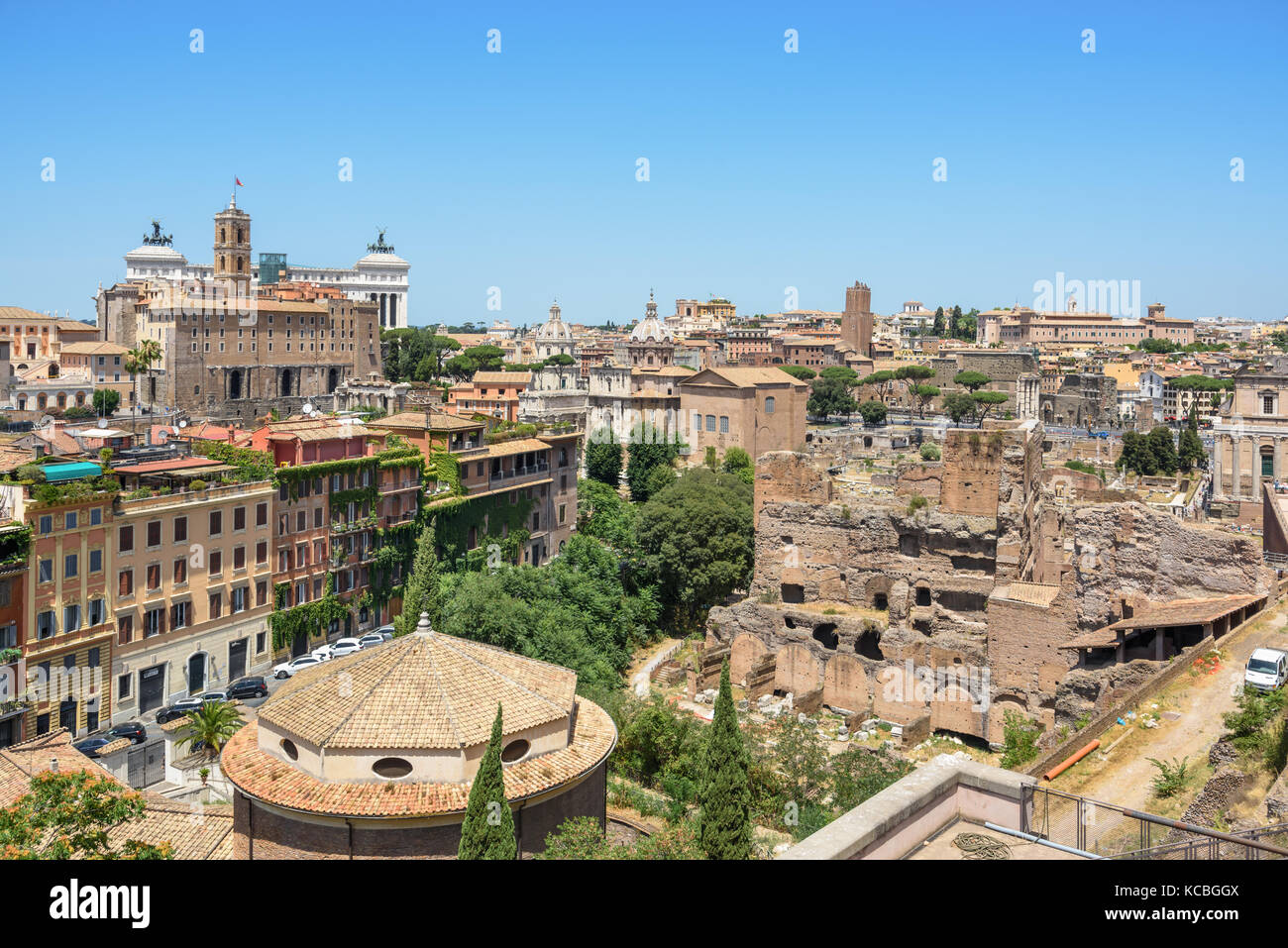 View of Rome & Roman Forum from Palatine Hill, Italy Stock Photo - Alamy