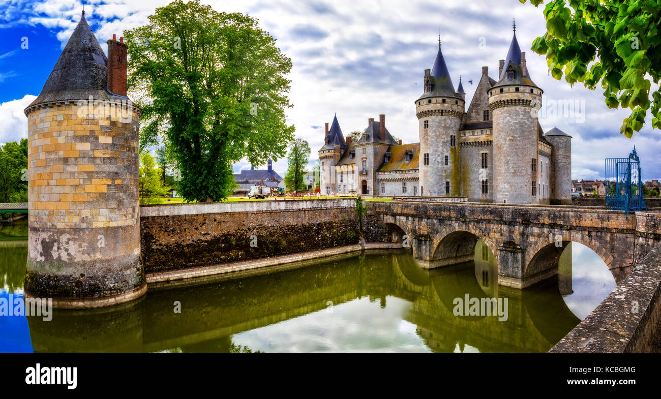 Great castles of Loire valley - Sully-sur-Loire. France Stock Photo