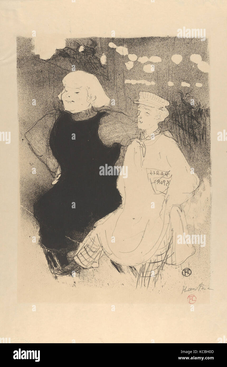 At the Moulin Rouge:  The Franco-Russian Alliance, Henri de Toulouse-Lautrec, 1893 Stock Photo