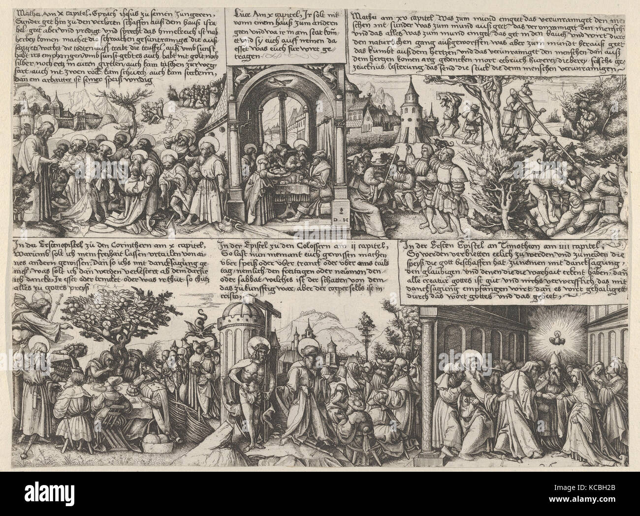 Different Scenes from the Gospels and from Acta Aposotolorum, Daniel Hopfer, ca. 1530 Stock Photo