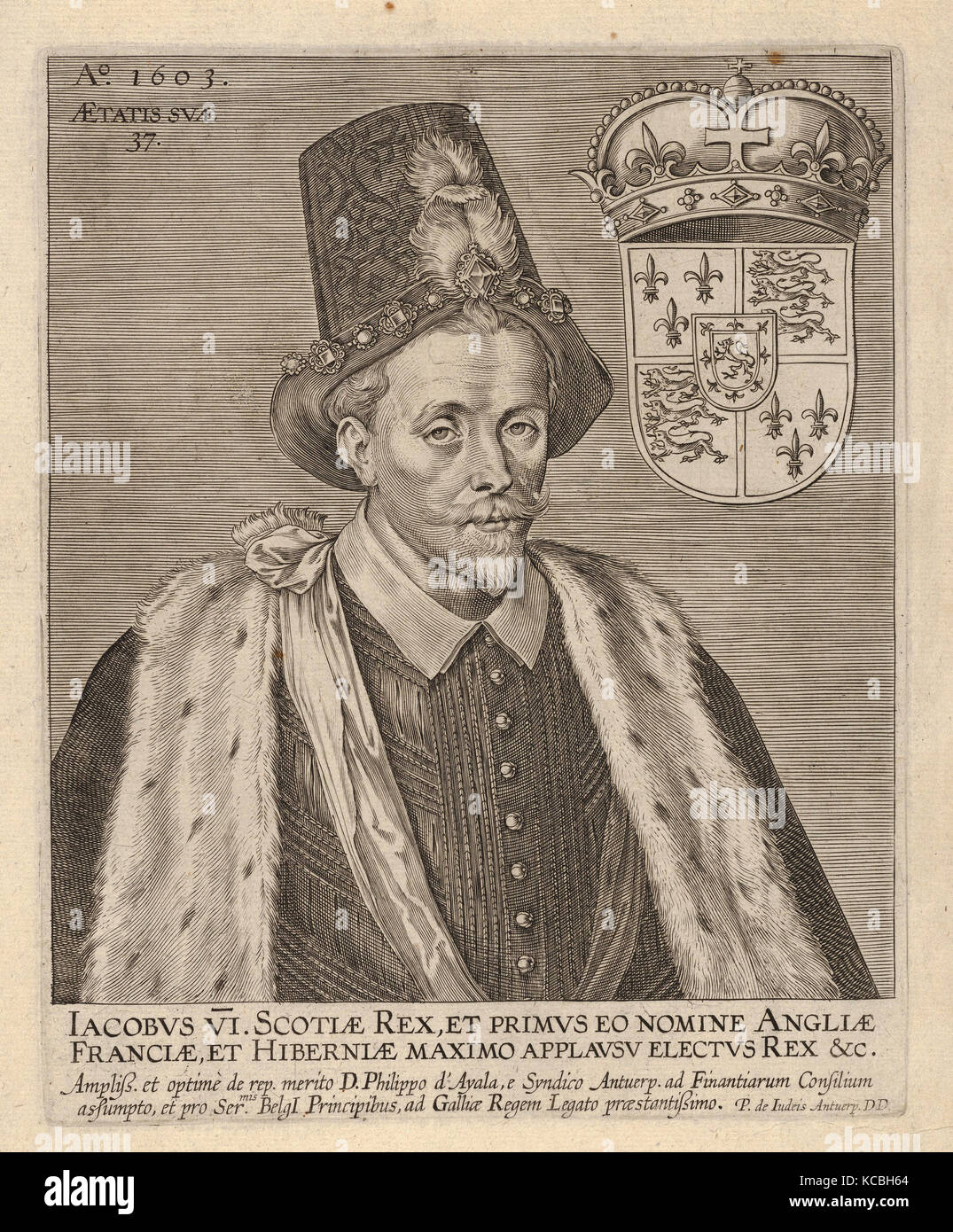Drawings and Prints, Print, James VI, King of Scotland, Artist, Sitter, Pieter de Jode I, James I, King of England, Scotland Stock Photo