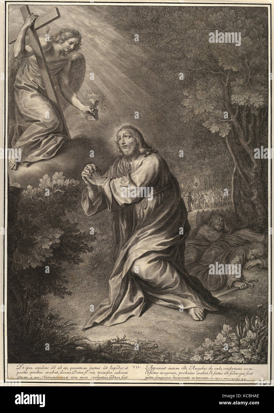 Drawings and Prints, Print, Christ in the Garden, from The Passion of Christ, plate 7, Grégoire Huret Stock Photo