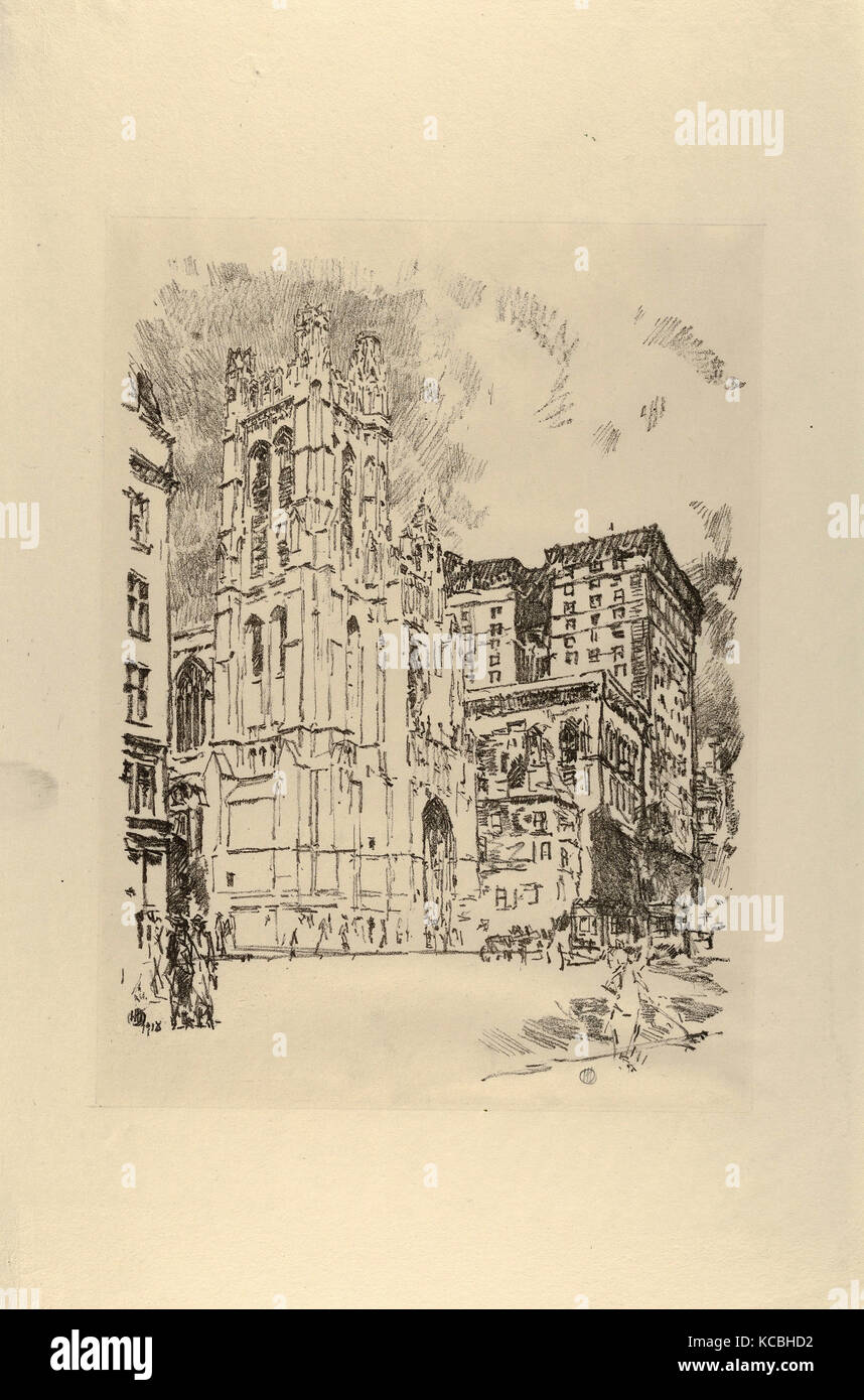 Drawings and Prints, Print, St. Thomas's Church, New York, Artist, Childe Hassam, American, Dorchester, Massachusetts 1859–1935 Stock Photo
