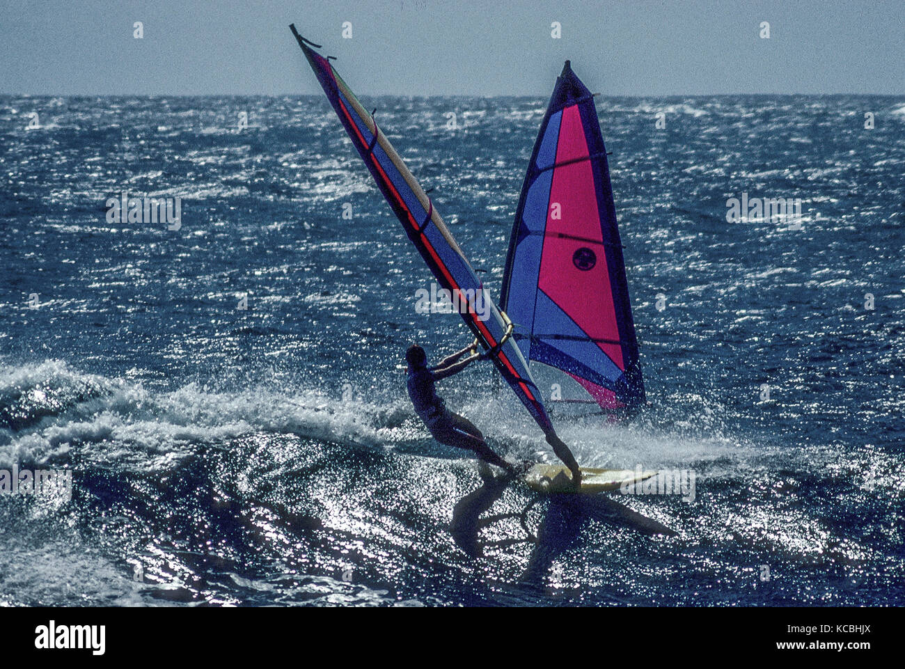 Surfing at Saint Leu, La Réunion, France Stock Photo