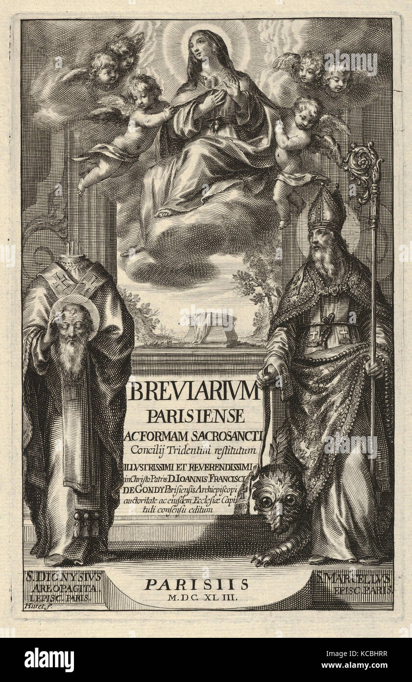 Drawings and Prints, Print, Frontispiece from Breviarium Parisiense Ac Forman Sacro Sancti Concilij Tridentini restitutum Stock Photo