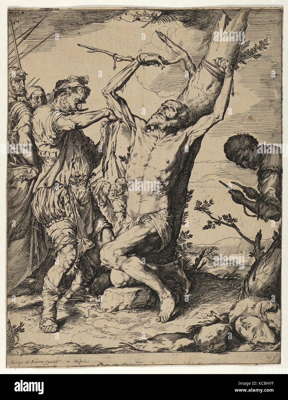Drawings and Prints, Print, The Martyrdom of Saint Bartholomew, Artist, After, Jusepe de Ribera (called Lo Spagnoletto), Spanish Stock Photo